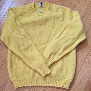 Vintage Sunny Yellow Crewneck Sweater for Men Or Women